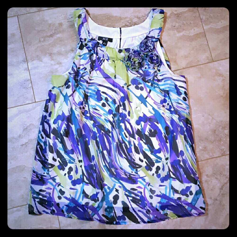 AGB dress tank, purple, turquoise  [103]